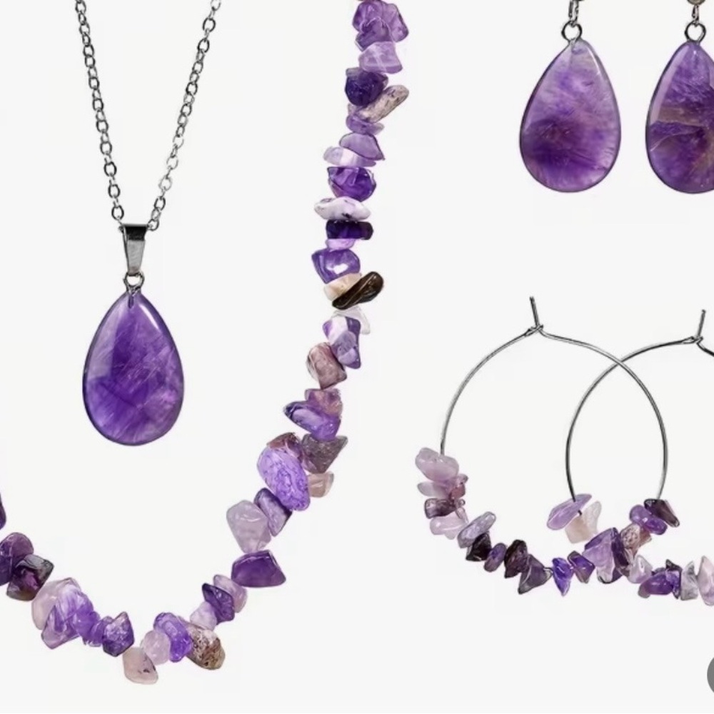 Purple Gemstone Jewelry Set
